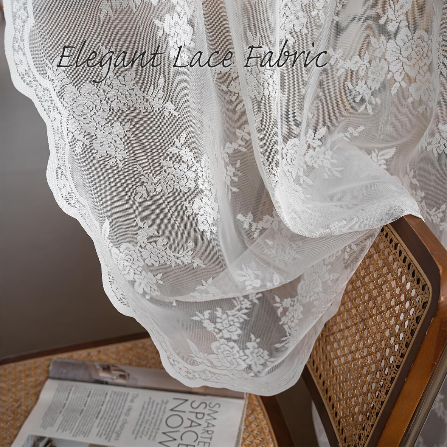 MEETSKY 84 Inch White Sheer Curtains 2 Panels