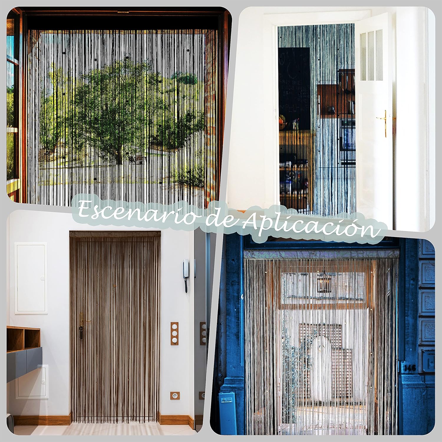 YaoYue Beaded Curtain Door Divider Decor 39x79in White