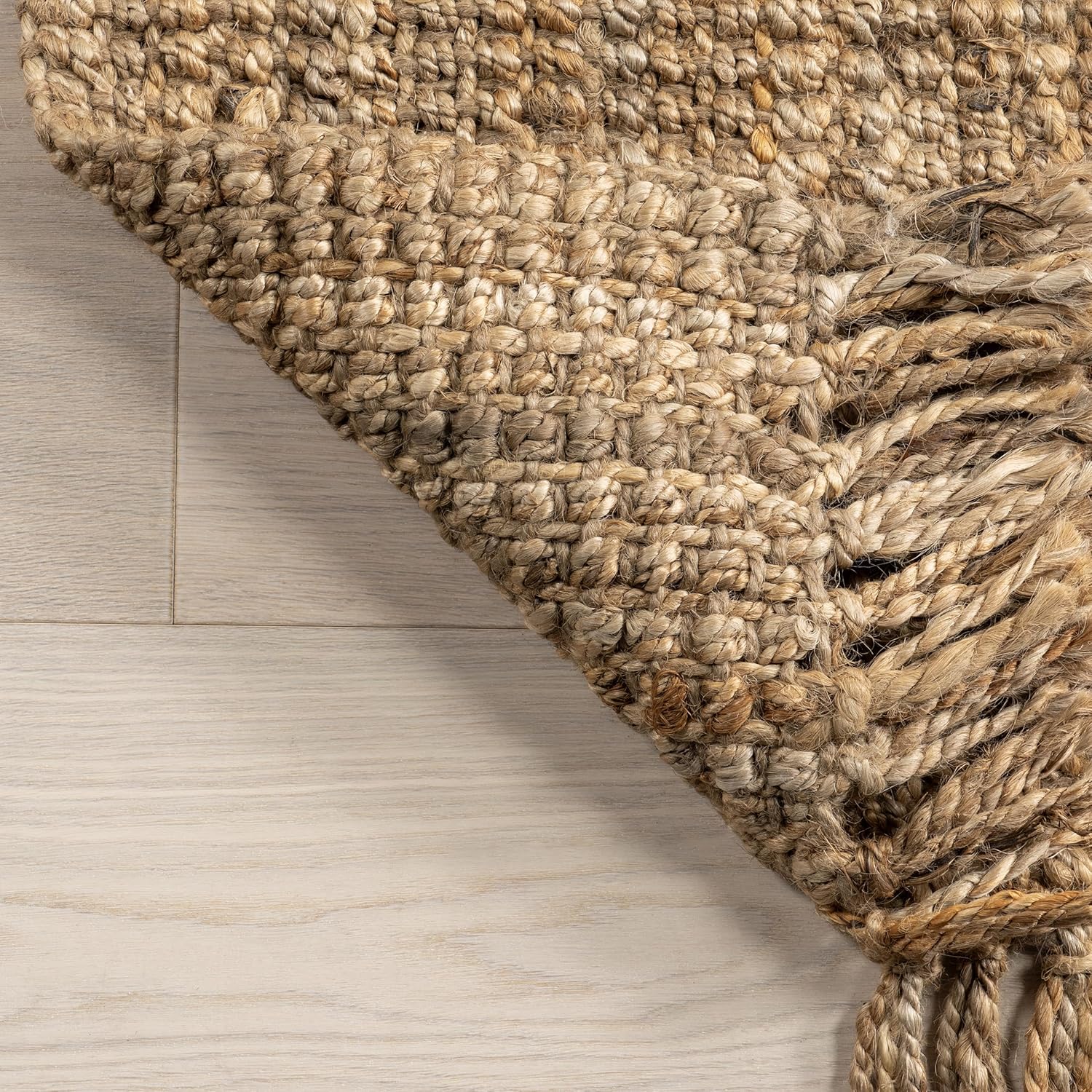 nuLOOM 3x5 Jute Tassel Area Rug Natural Farmhouse Style